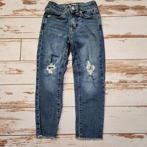 🌺3/$20 Cat & Jack blue jeans ankle straight distressed girls 6
